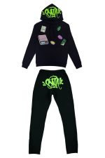 Syna Sticker Patches Tracksuit Black / Green