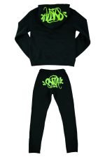 Syna Sticker Patches Tracksuit Black / Green - Image 2