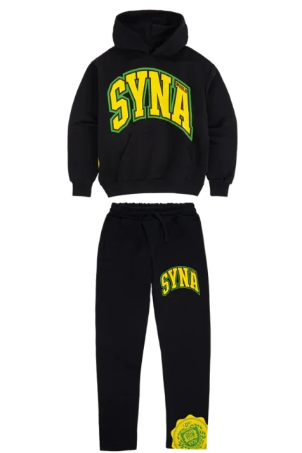Syna World College Tracksuit – Black/Yellow