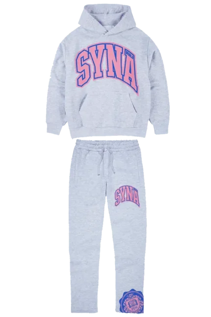 Syna World College Tracksuit – Grey/Pink