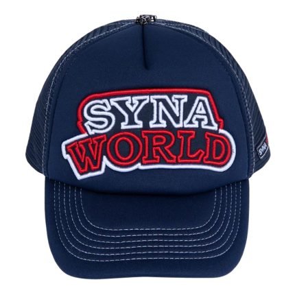SYNA WORLD WORKWEAR TRUCKER CAP – NAVY/TOMATO