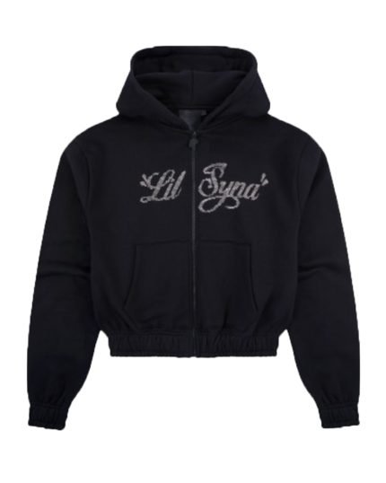 Syna World WOMEN’S LIL SYNA RHINESTONE HOOD – BLACK