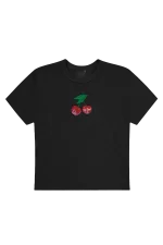 WOMEN’S CHERRIES TEE – BLACK