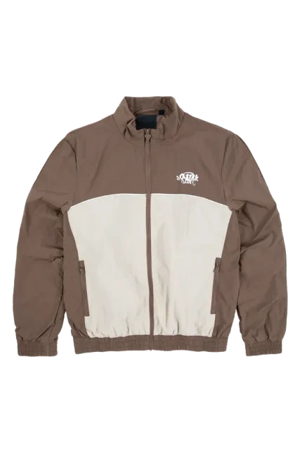 TEAM SYNA PIPE TRACK JACKET BROWN/BEIGE