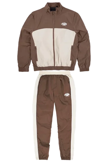 Syna World Shell Tracksuit – Brown/Beige