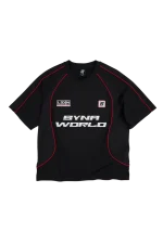 PERFORATED PERFORMANCE TEE (OVERSIZED) – BLACK/RED - Image 6