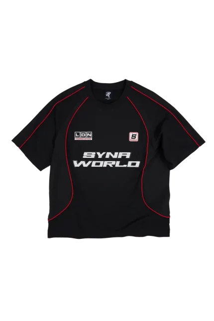 PERFORATED PERFORMANCE TEE (OVERSIZED) – BLACK/RED