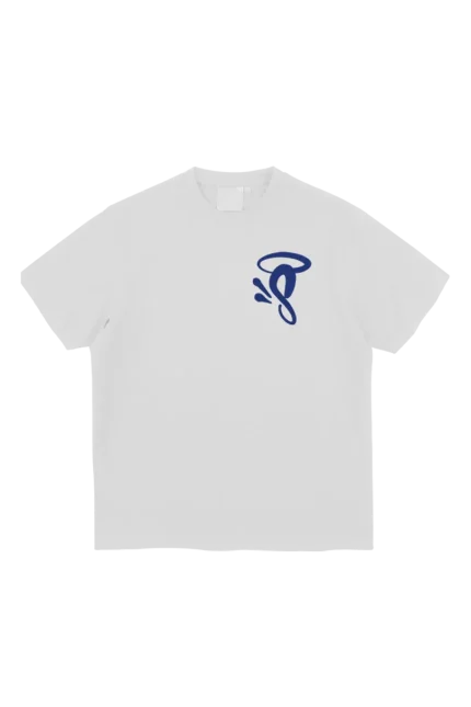 HALO ‘S’ PRINTED LOGO TEE – WHITE/COBALT BLUE
