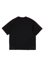 PERFORATED PERFORMANCE TEE (OVERSIZED) – BLACK/RED - Image 3