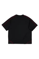 PERFORATED PERFORMANCE TEE (OVERSIZED) – BLACK/RED - Image 4